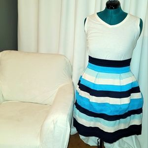 Blue Stripped Plus Size Skirt